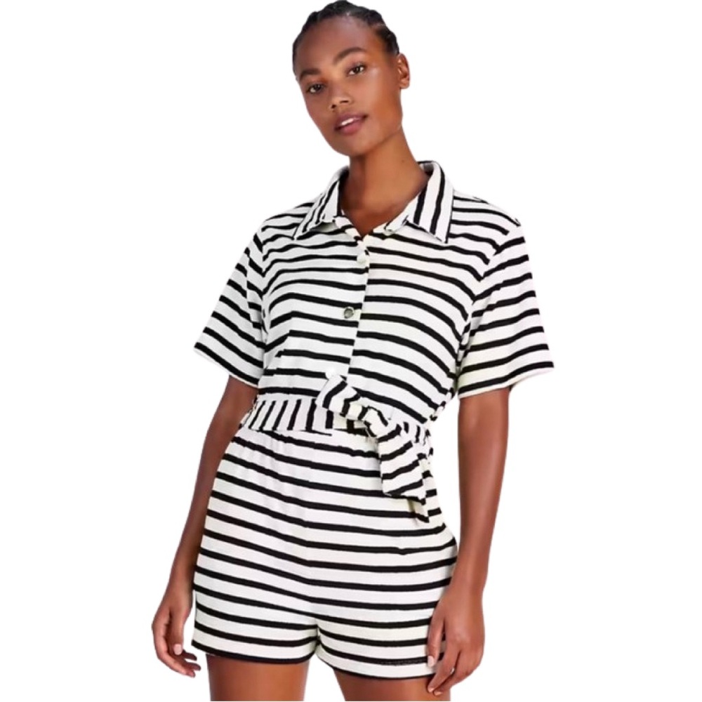 kate spade ♡ Breton Stripe Cover-up Romper